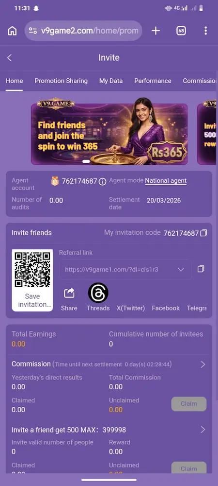 V9 Game login