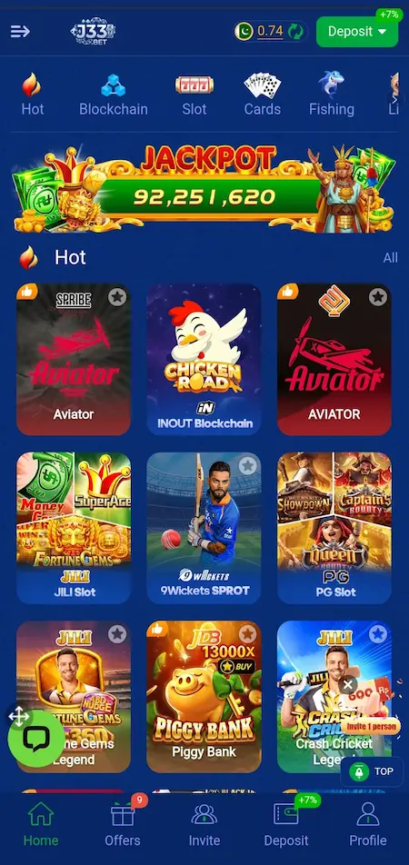J33Bet Game download
